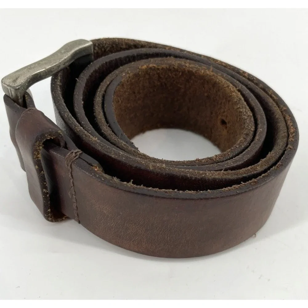 Timberland Men's Size 32 Dark Brown Genuine Leather‎ Casual Belt Made in USA